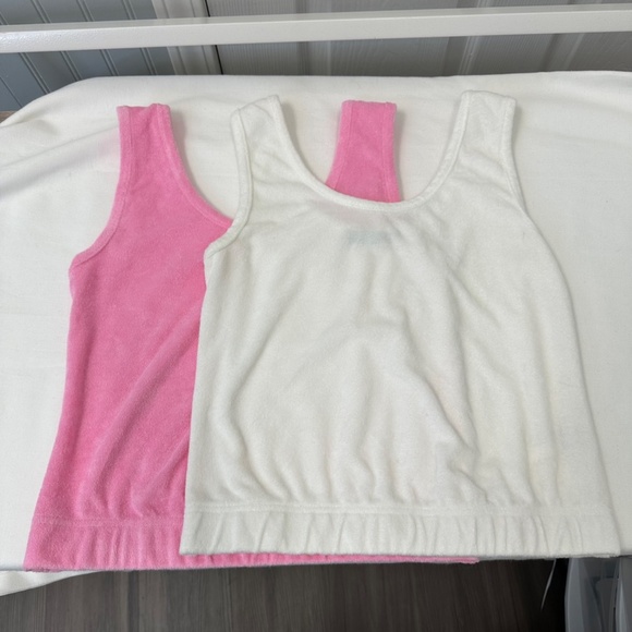 Black Tape Swim suit cover cropped tank top 2piece bundle Pink and White size S - Picture 11 of 13
